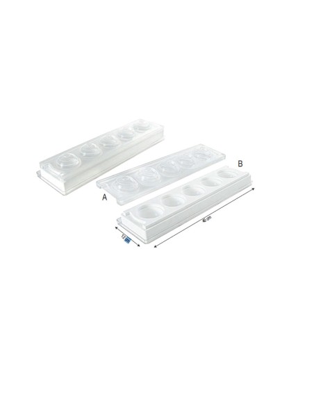 MOLDE SILICONA PARA 5 HUEVOS CON BASE DE SOPORTE