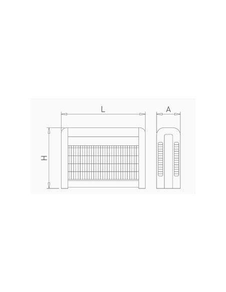 Croquis técnico del exterminador inox 9 w con medidas