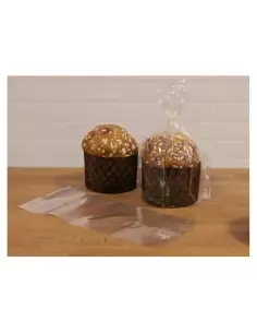 Bolsa transparente para panettone con fuelle lateral y cierre superior 2