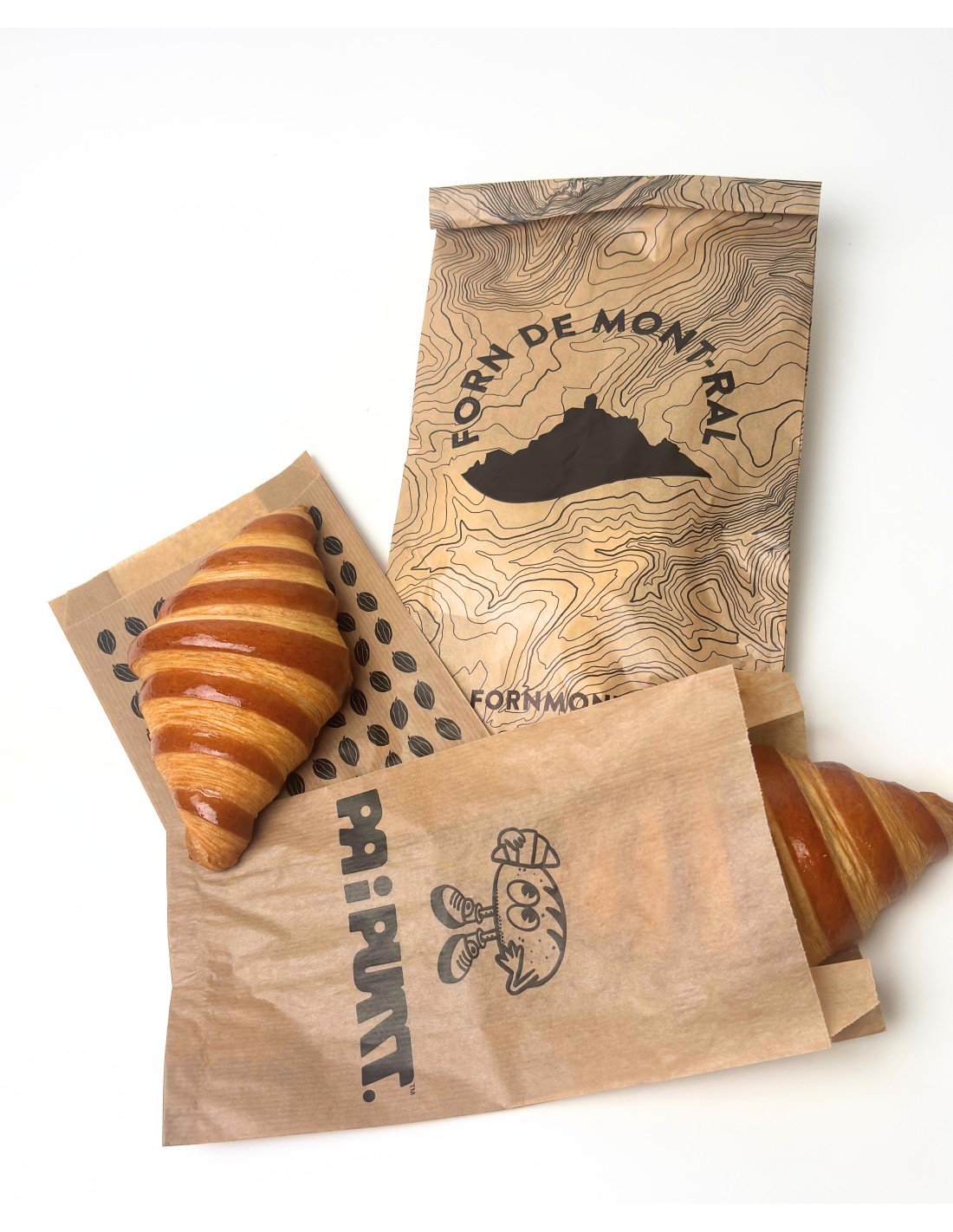 Bolsas de papel kraft personalizadas para bollería y pastelería