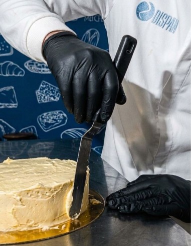 Decoración de tarta con espátula acodada inox