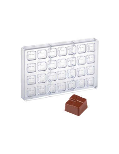 Molde de policarbonato para bombones de chocolate con relieve escalonado