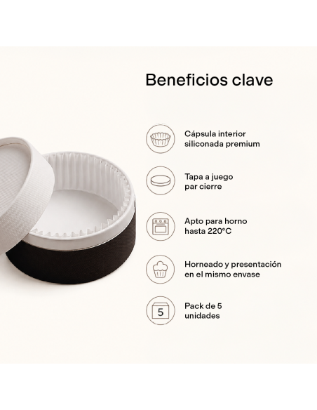 CAJA LUXURY DE CARTÓN BICOLOR PARA TARTAS DE QUESO Ø13x7 cm (PACK 5 UN)