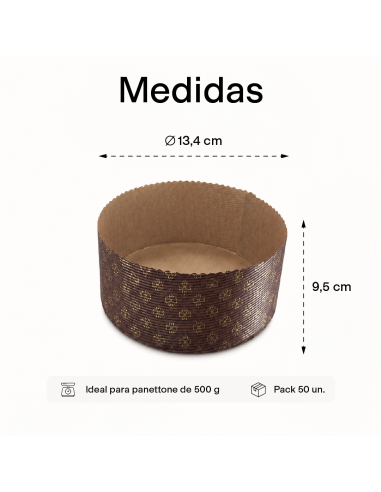 MOLDE RÍGIDO PARA PANETTONE 500 GR (PACK 50 UN)