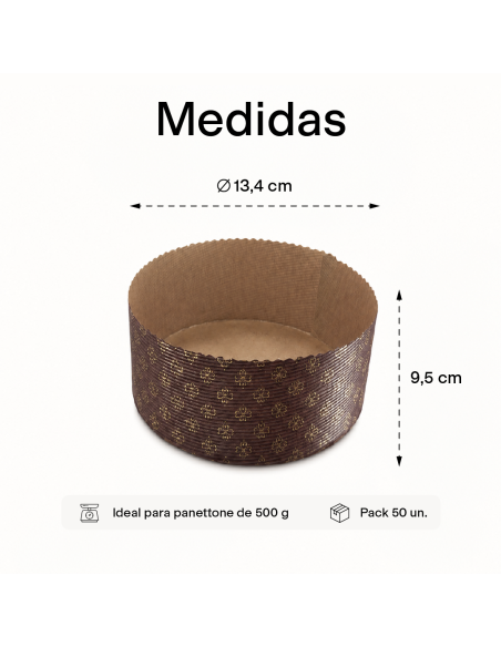 MOLDE RÍGIDO PARA PANETTONE 500 GR (PACK 50 UN)