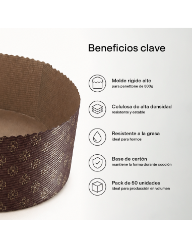MOLDE RÍGIDO PARA PANETTONE 500 GR (PACK 50 UN)