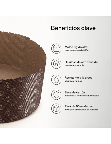 MOLDE RÍGIDO PARA PANETTONE 500 GR (PACK 50 UN)