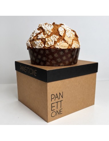 Caja kraft para panettone bajo de 750-900 g con tapa