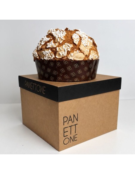 Caja kraft para panettone bajo de 750-900 g con tapa