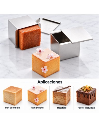 MOLDE CUBO CUADRADO ACERO INOXIDABLE 6x6 CM