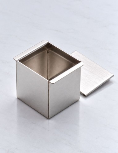 MOLDE CUBO CUADRADO ACERO INOXIDABLE 8x8 CM