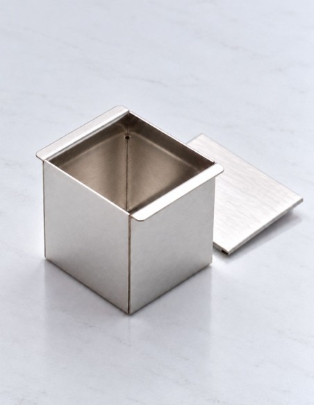 MOLDE CUBO CUADRADO ACERO INOXIDABLE 8x8 CM