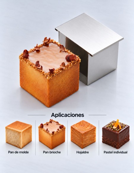 MOLDE CUBO CUADRADO ACERO INOXIDABLE 8x8 CM