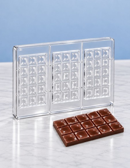 MOLDE DE POLICARBONATO TABLETA 2 CHOCOLATE (PACK 3 UN)