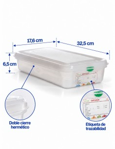 HERMÉTICO GASTRONORM PLÁSTICO GN 1/3 2