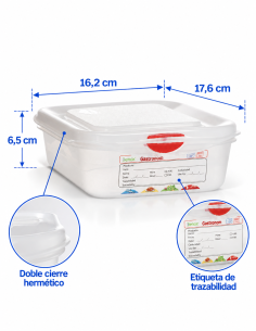 HERMÉTICO GASTRONORM PLÁSTICO GN 1/6 2