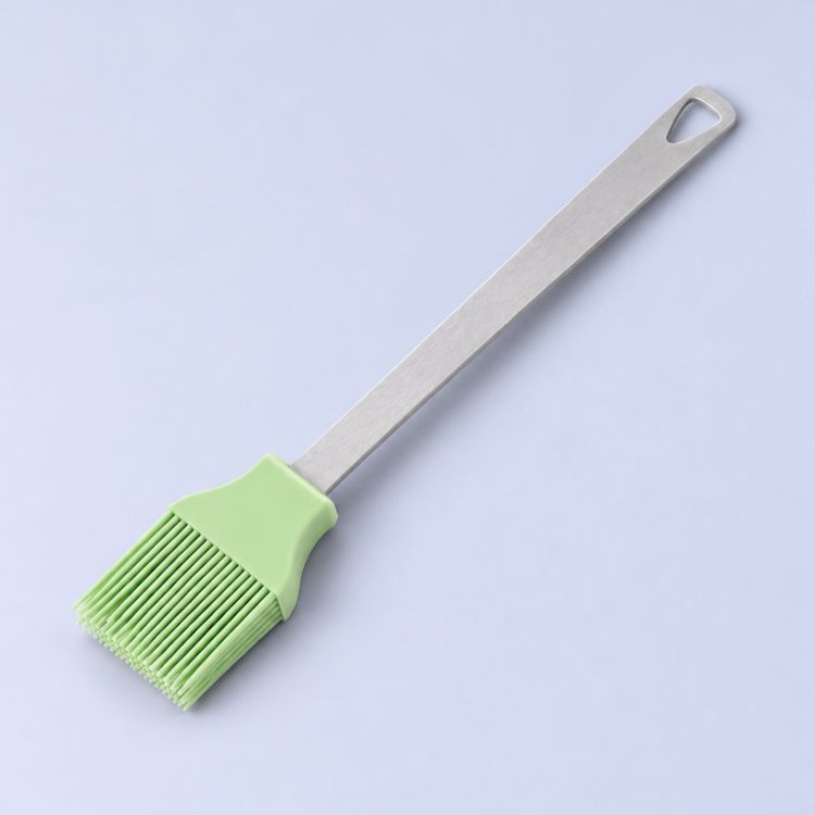 Pincel de silicona verde mango inox